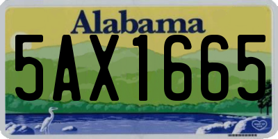 AL license plate 5AX1665