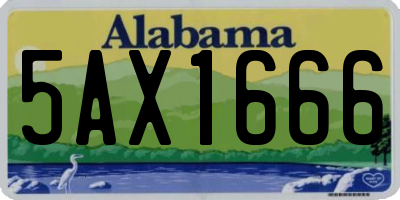 AL license plate 5AX1666