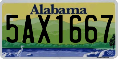AL license plate 5AX1667