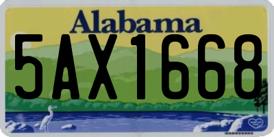 AL license plate 5AX1668