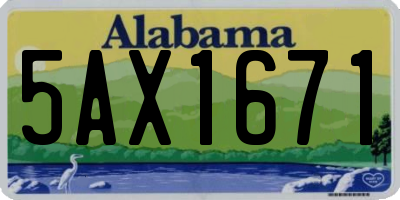 AL license plate 5AX1671