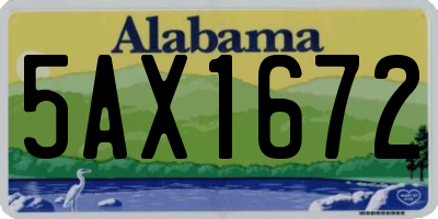 AL license plate 5AX1672
