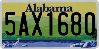 AL license plate 5AX1680