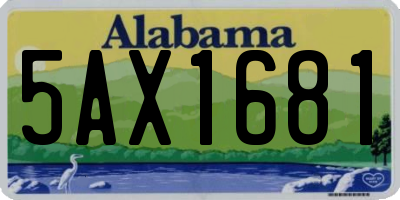 AL license plate 5AX1681