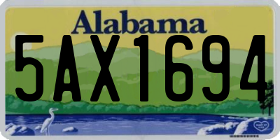 AL license plate 5AX1694