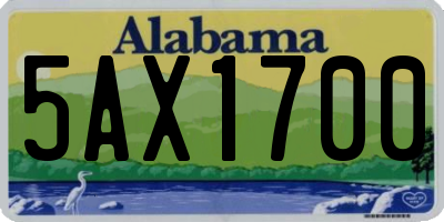 AL license plate 5AX1700