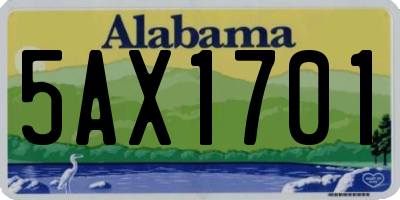 AL license plate 5AX1701