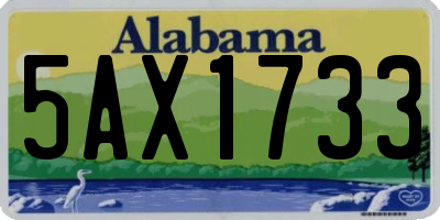 AL license plate 5AX1733
