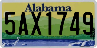 AL license plate 5AX1749