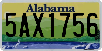 AL license plate 5AX1756