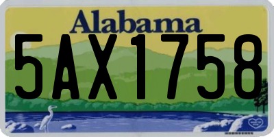 AL license plate 5AX1758