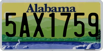 AL license plate 5AX1759