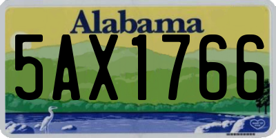 AL license plate 5AX1766