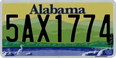 AL license plate 5AX1774