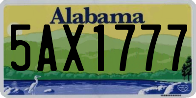 AL license plate 5AX1777