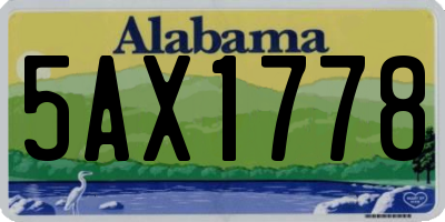 AL license plate 5AX1778