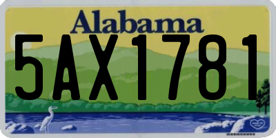 AL license plate 5AX1781
