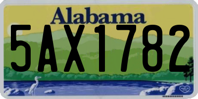 AL license plate 5AX1782
