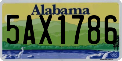 AL license plate 5AX1786