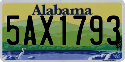 AL license plate 5AX1793