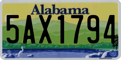AL license plate 5AX1794