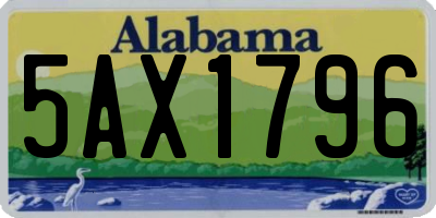 AL license plate 5AX1796