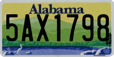 AL license plate 5AX1798