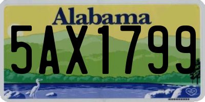 AL license plate 5AX1799