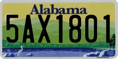 AL license plate 5AX1801