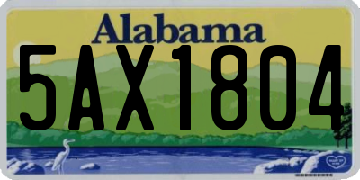 AL license plate 5AX1804
