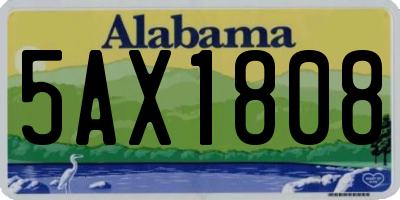 AL license plate 5AX1808