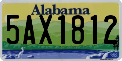 AL license plate 5AX1812