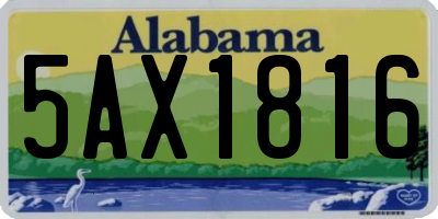 AL license plate 5AX1816