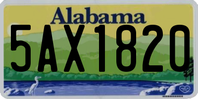 AL license plate 5AX1820