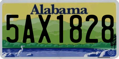 AL license plate 5AX1828
