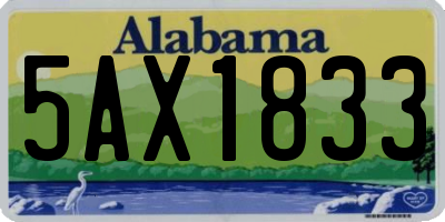 AL license plate 5AX1833