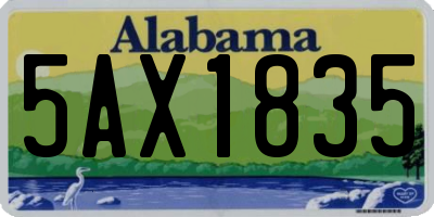 AL license plate 5AX1835