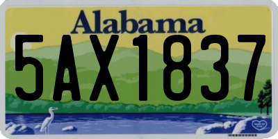 AL license plate 5AX1837
