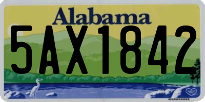 AL license plate 5AX1842