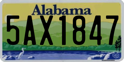 AL license plate 5AX1847