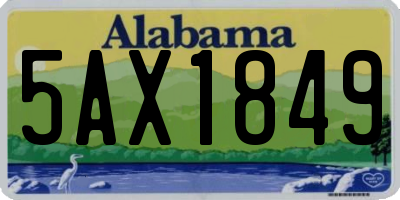 AL license plate 5AX1849
