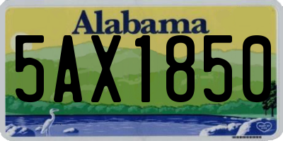 AL license plate 5AX1850
