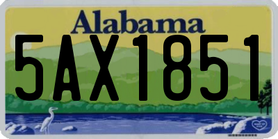AL license plate 5AX1851