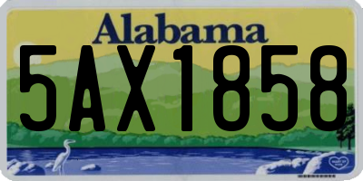 AL license plate 5AX1858