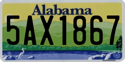 AL license plate 5AX1867