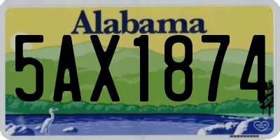 AL license plate 5AX1874