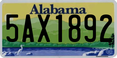 AL license plate 5AX1892