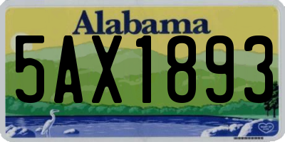 AL license plate 5AX1893