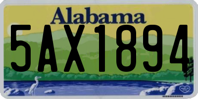 AL license plate 5AX1894