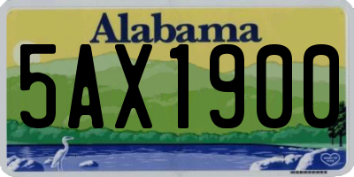 AL license plate 5AX1900